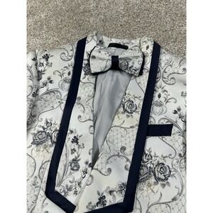 Kent & Park Blazer And Bow Tie J149 Silver-Navy Prom Formal Attire